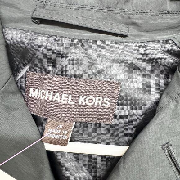 Michael Kors Jacket Men Sz Small Black Collared Button Down Utility Trench Coat - Picture 3 of 7